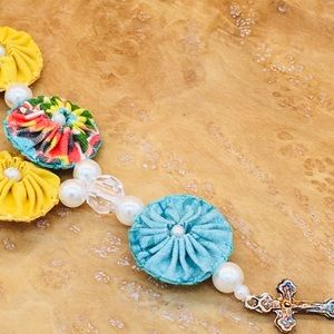 Handmade fabric Rosary